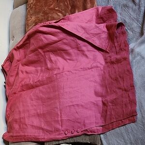 Coral, linen/rayon maxi skirt